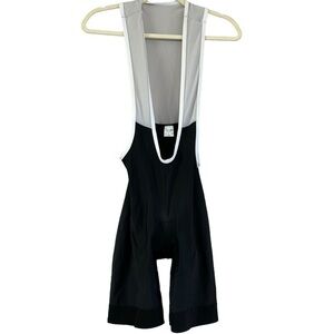 Men’s Cycling Bib Shorts Size L Black White Padded Bike Spandex Shorts Athletic